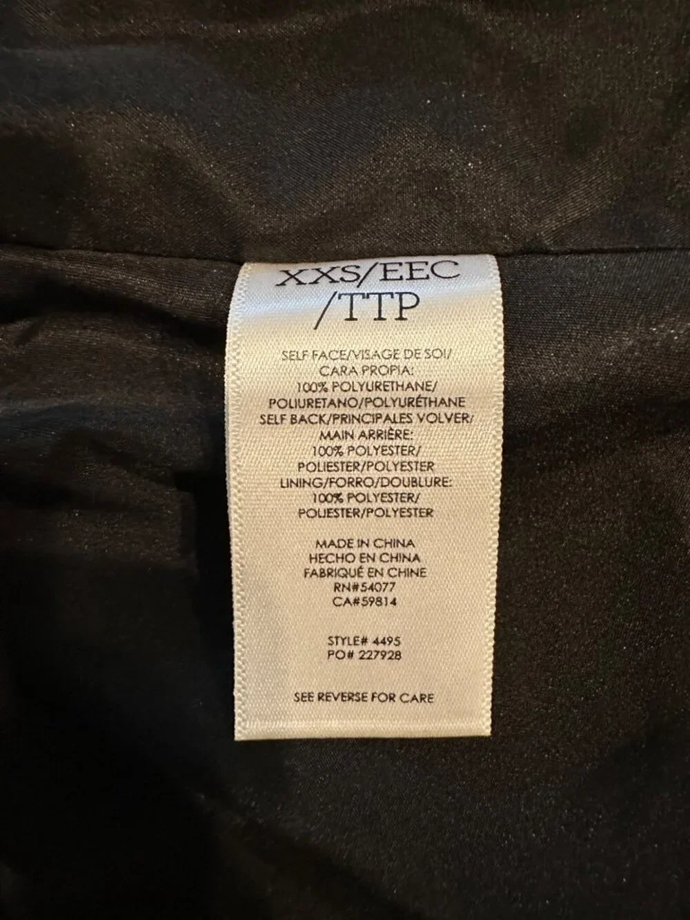 Cabi Black Vegan Leather Jacket NWT Fitted Blazer Style Women's XXS Y2K - Picture 9 of 10